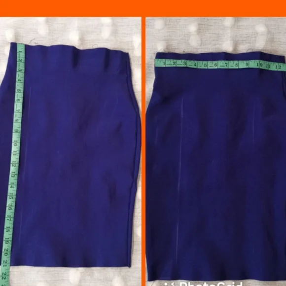 Wow couture || Blue pencil skirt, high waist, size M - Picture 3 of 3